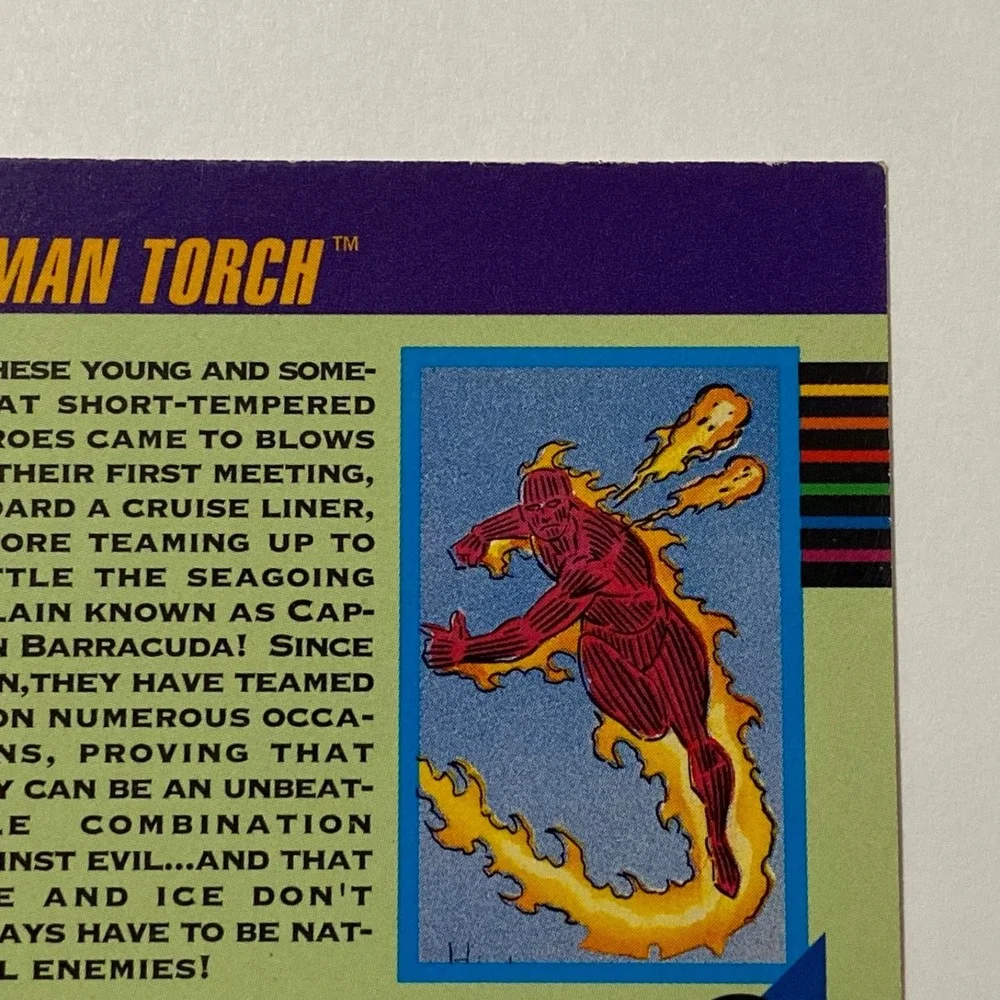 Vintage Marvel Universe 1992 Iceman Human Torch Team-Up X-Men Impel Card #82 GUC